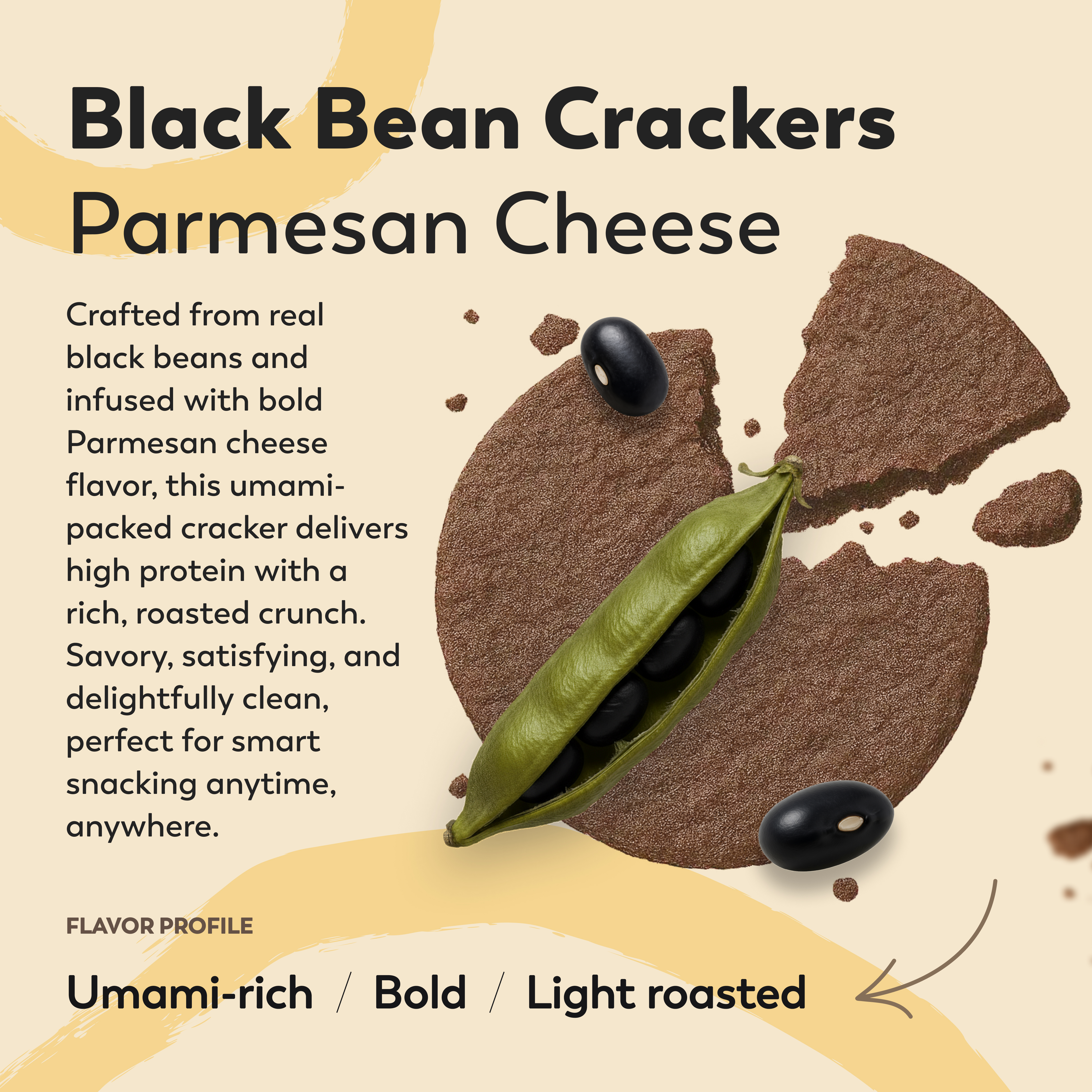 Parmesan Cheese Black Bean Crackers (30g)