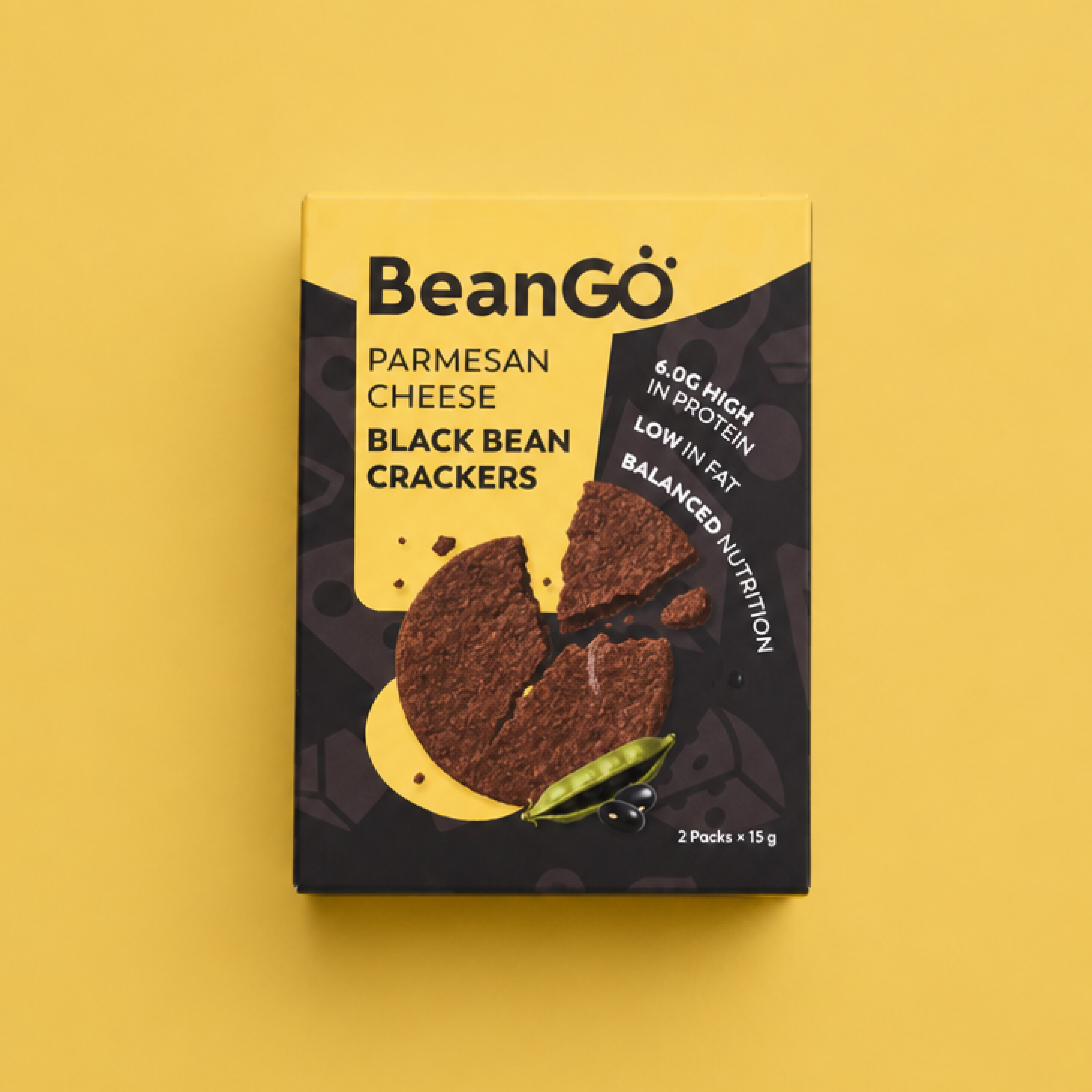 Parmesan Cheese Black Bean Crackers (30g)