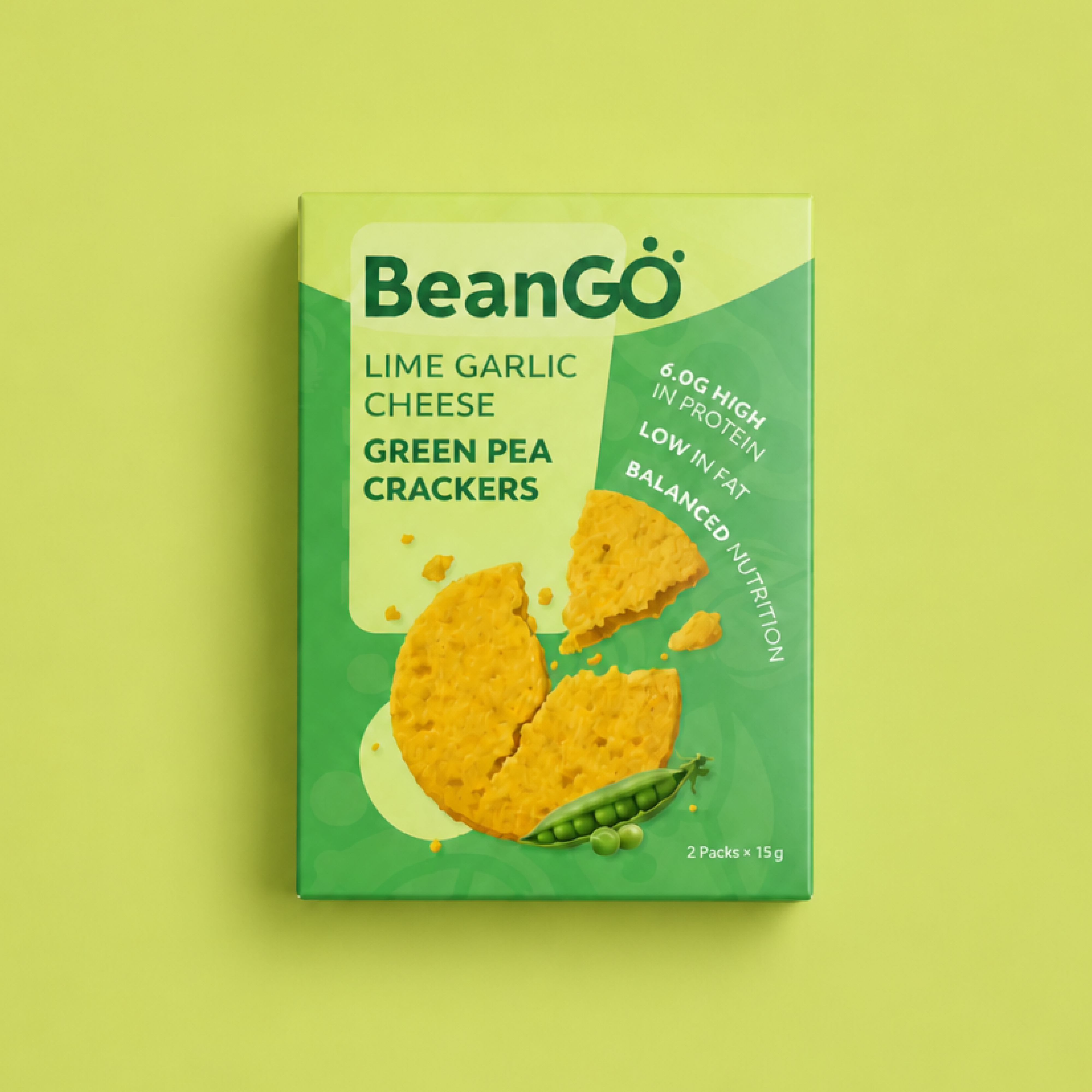 Lime Garlic Cheese Green Pea Crackers (30g)