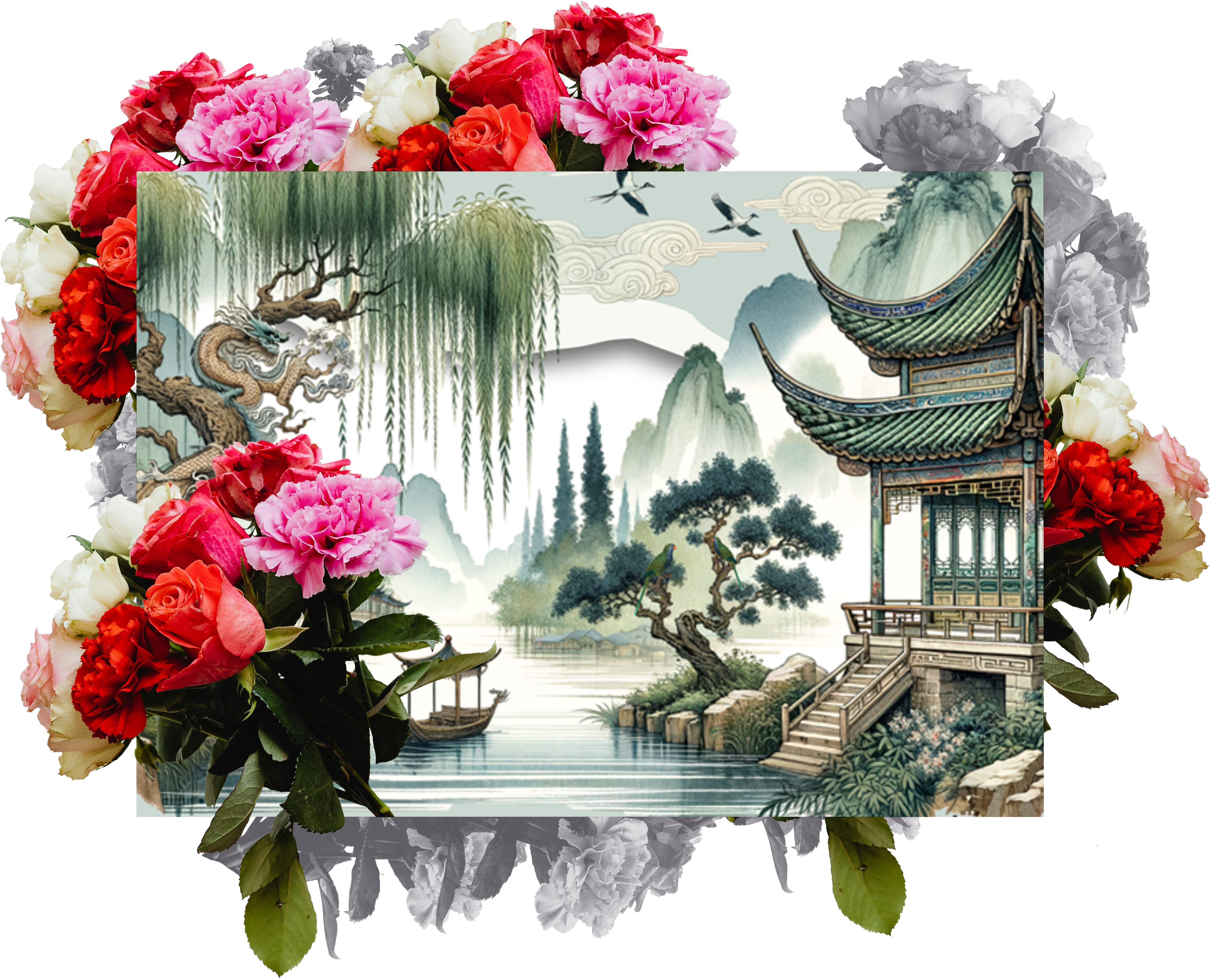 Oriental Landscape Art Print