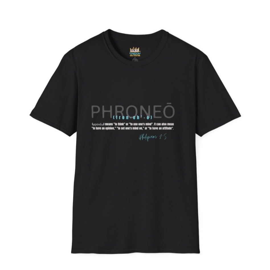 PHRONÉO Graphic T-Shirt- Blue Letter