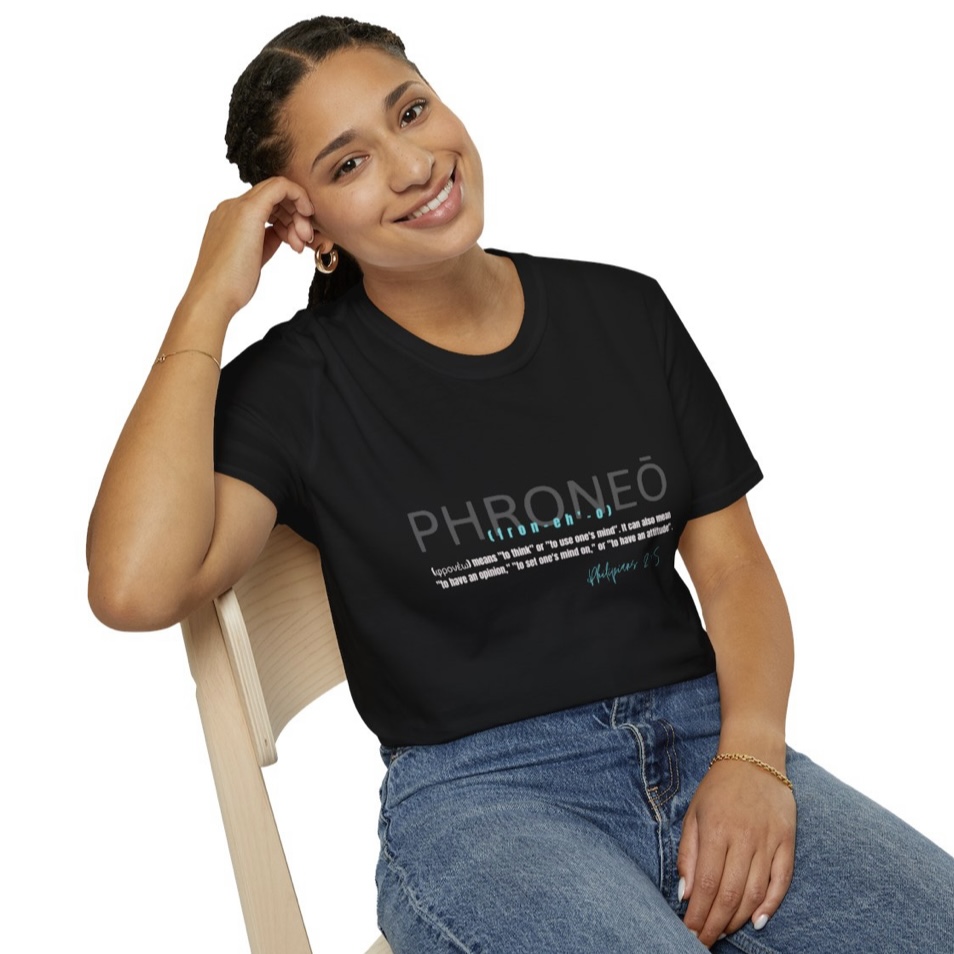 PHRONÉO Graphic T-Shirt- Blue Letter