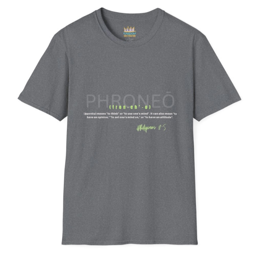 Phronéo- Graphic T Shirt- Green Letter