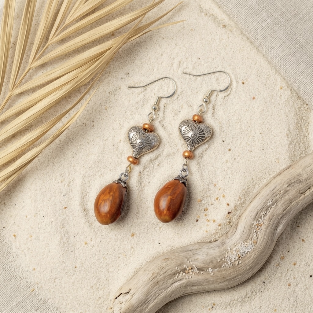 Boucles d'oreilles Coeur Bord de Mer
