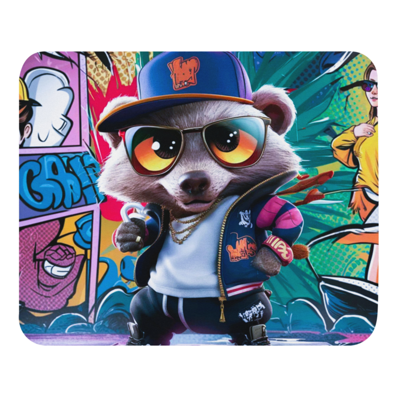 Mousepad „Urban Raccoon“ – Street-Art Style