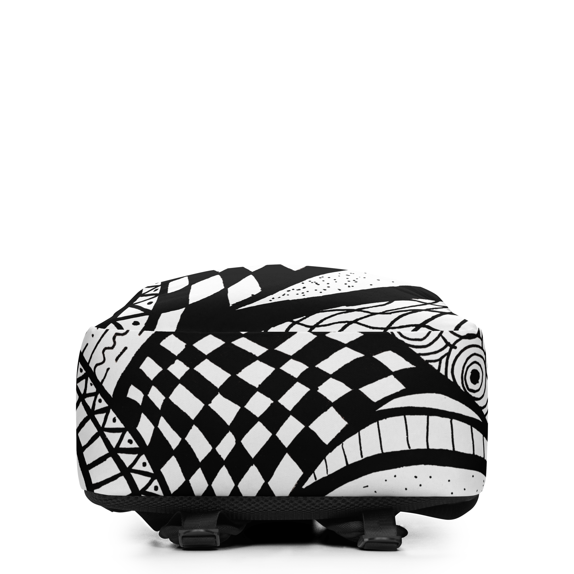 Schwarz-Weiß Allover Rucksack – Urban Design für Alltag & Reisen