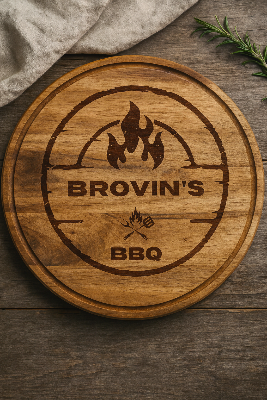 Steakbrett aus Akazienholz, 350 mm – individuelle Lasergravur
