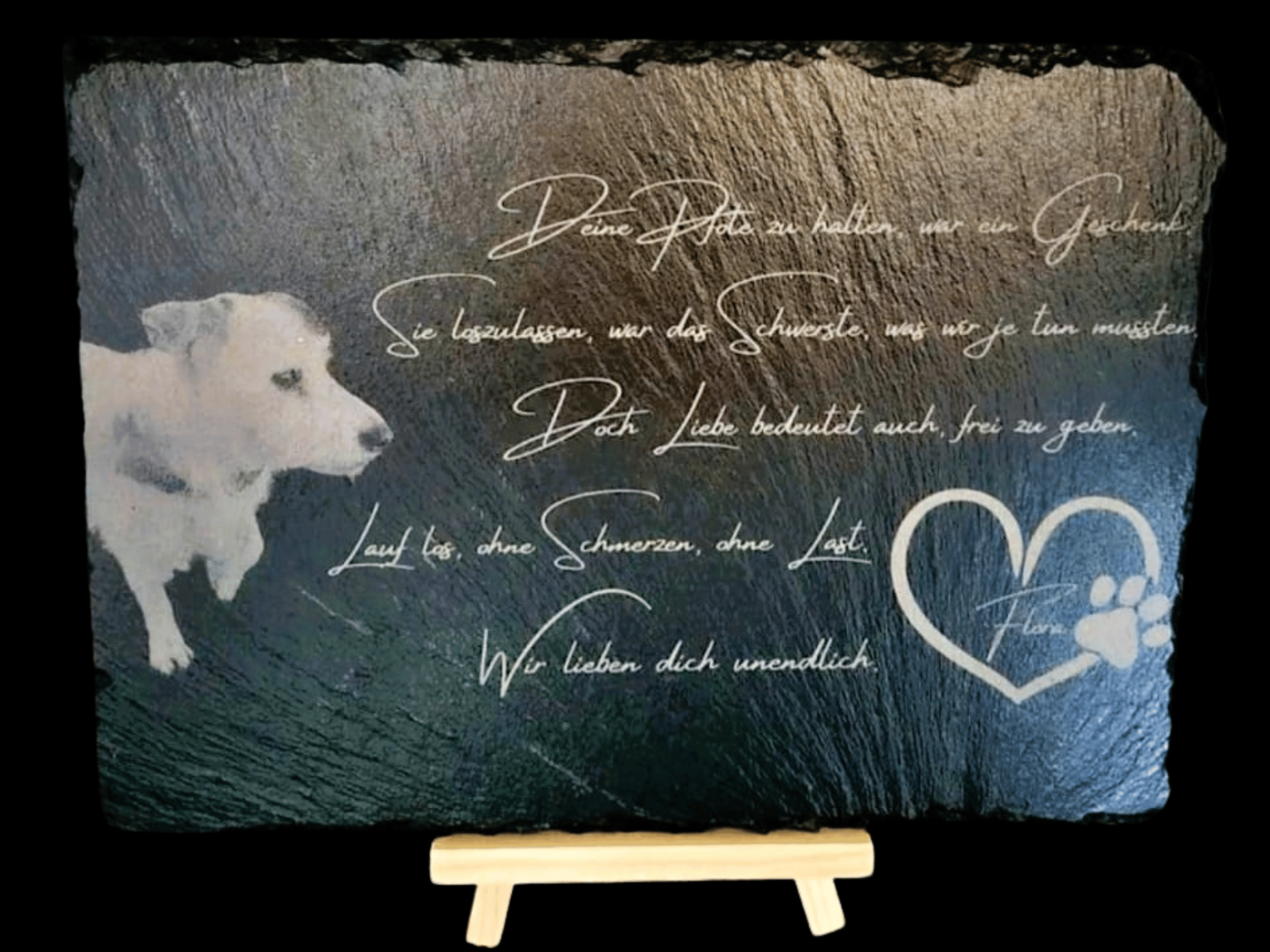 Premium Schiefer-Gravur „Individual“ – Porträts & Gedenken auf Stein