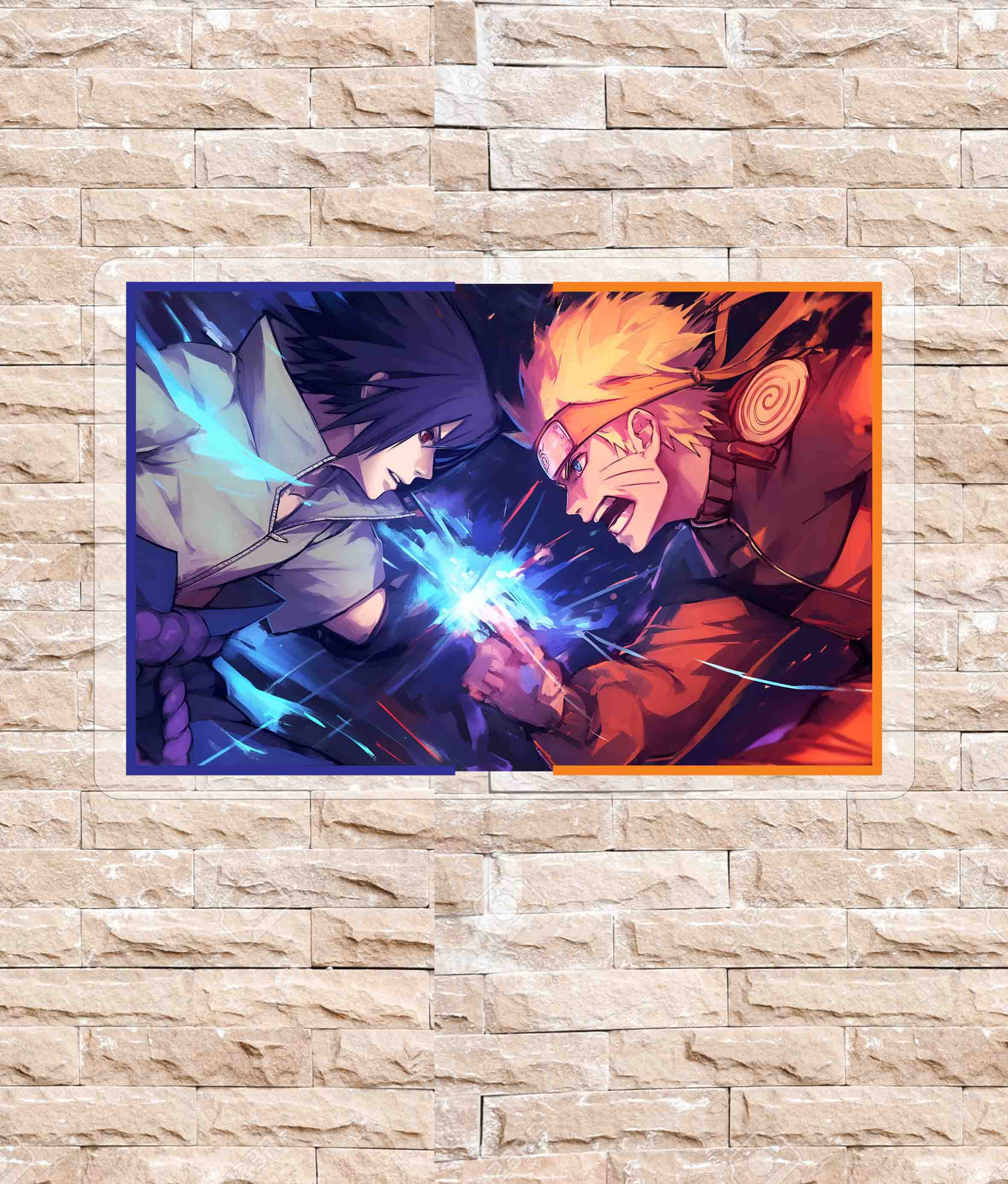 Insegna Neon - Sasuke Uchiha vs Naruto - Anime Manga