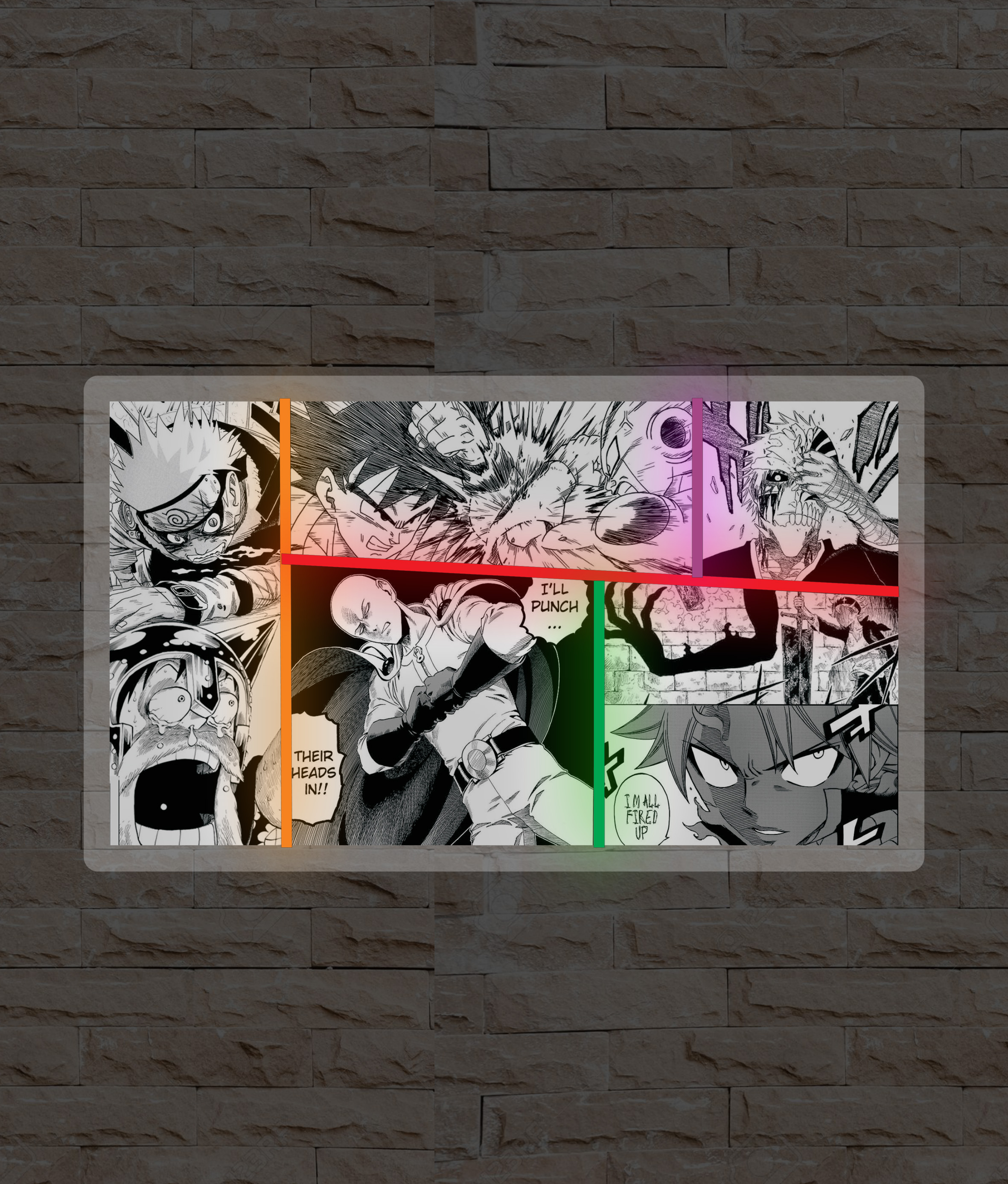 Insegna Neon Led - Manga collage