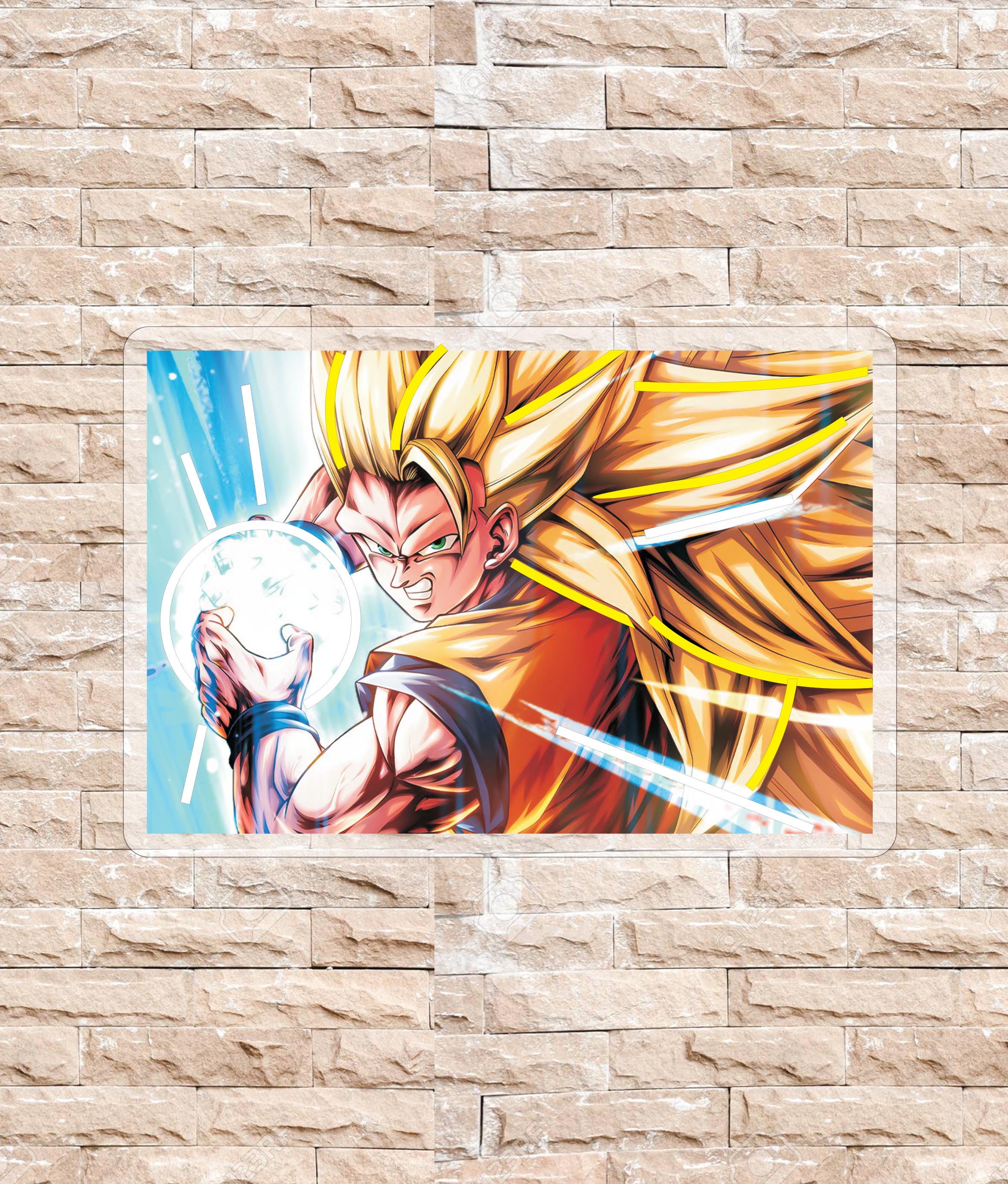 Insegna Neon Led - Son Goku Saiyan 3 - Manga Anime