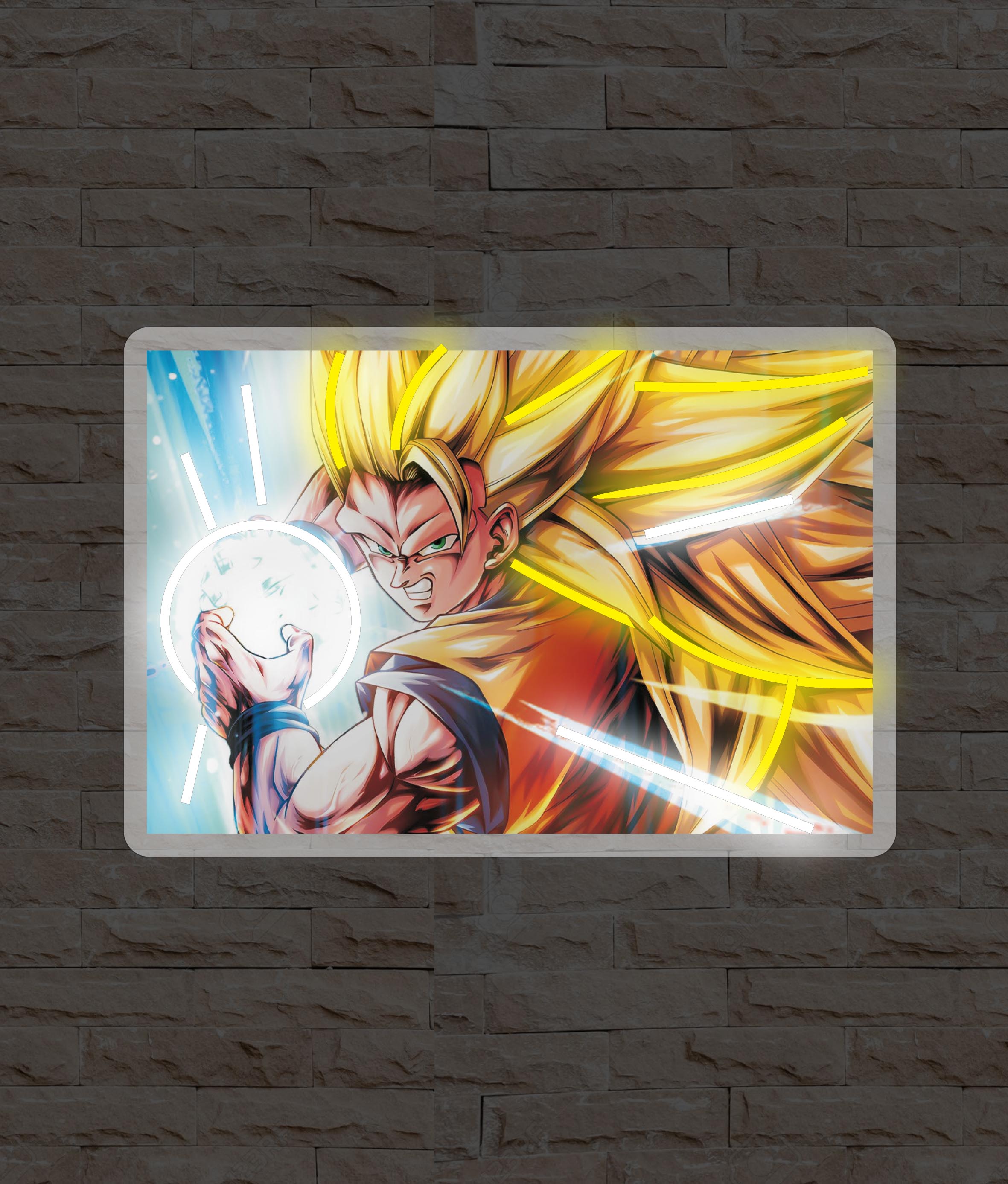 Insegna Neon Led - Son Goku Saiyan 3 - Manga Anime