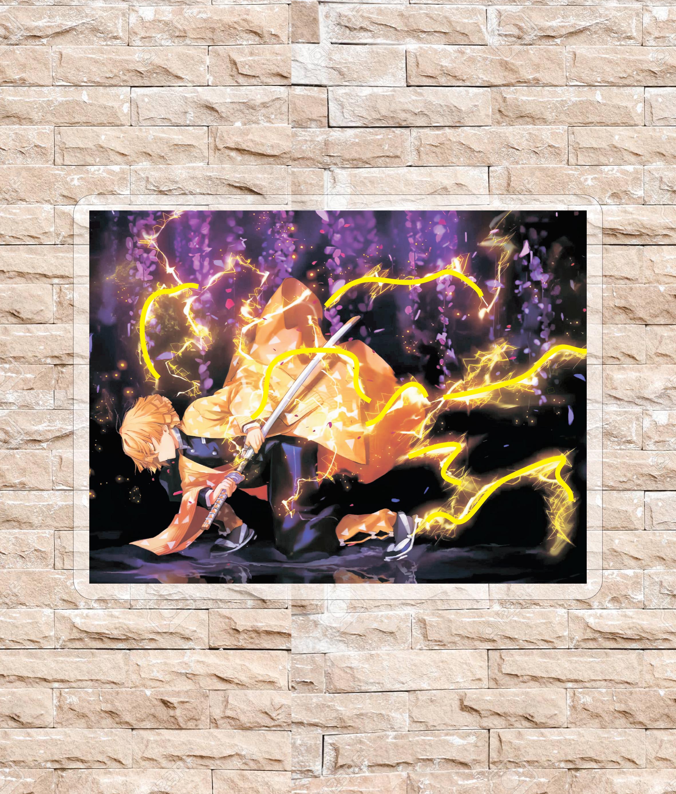 Insegna Neon Led - Demon Slayer Zenitsu Agatsuma - Manga Anime