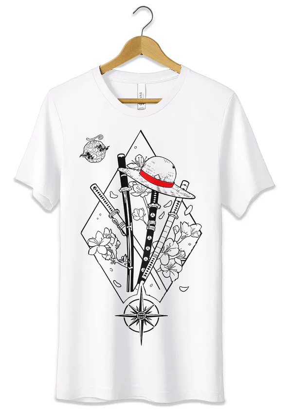 T-Shirt Maglietta Jolly Roger Mixed One Piece Bandiera Pirata