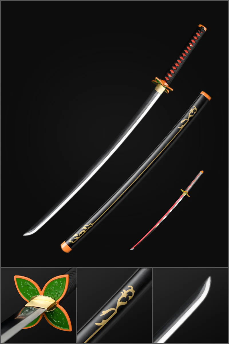 Handmade Anime Demon Slayer Sword Nichirin Sword 1095 High Carbon Steel Black