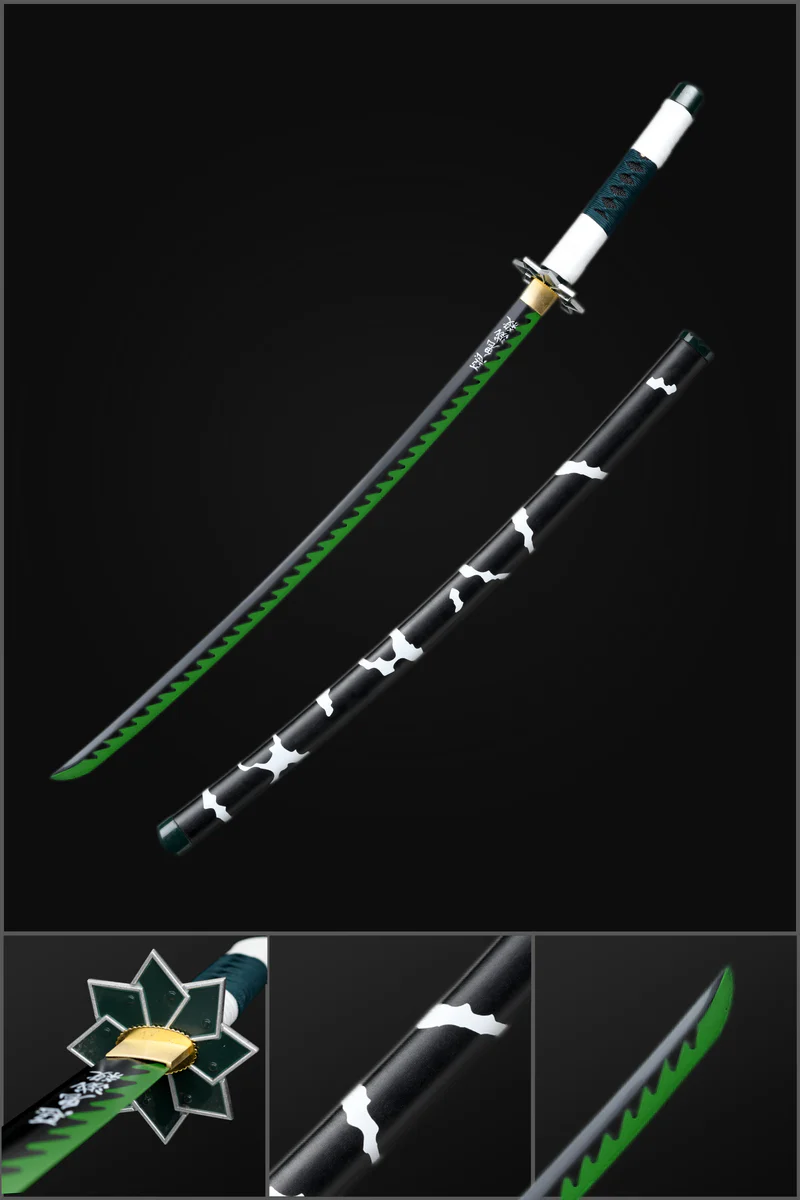 Handmade Anime Demon Slayer Sword Nichirin Sword 1095 High Carbon Steel Black
