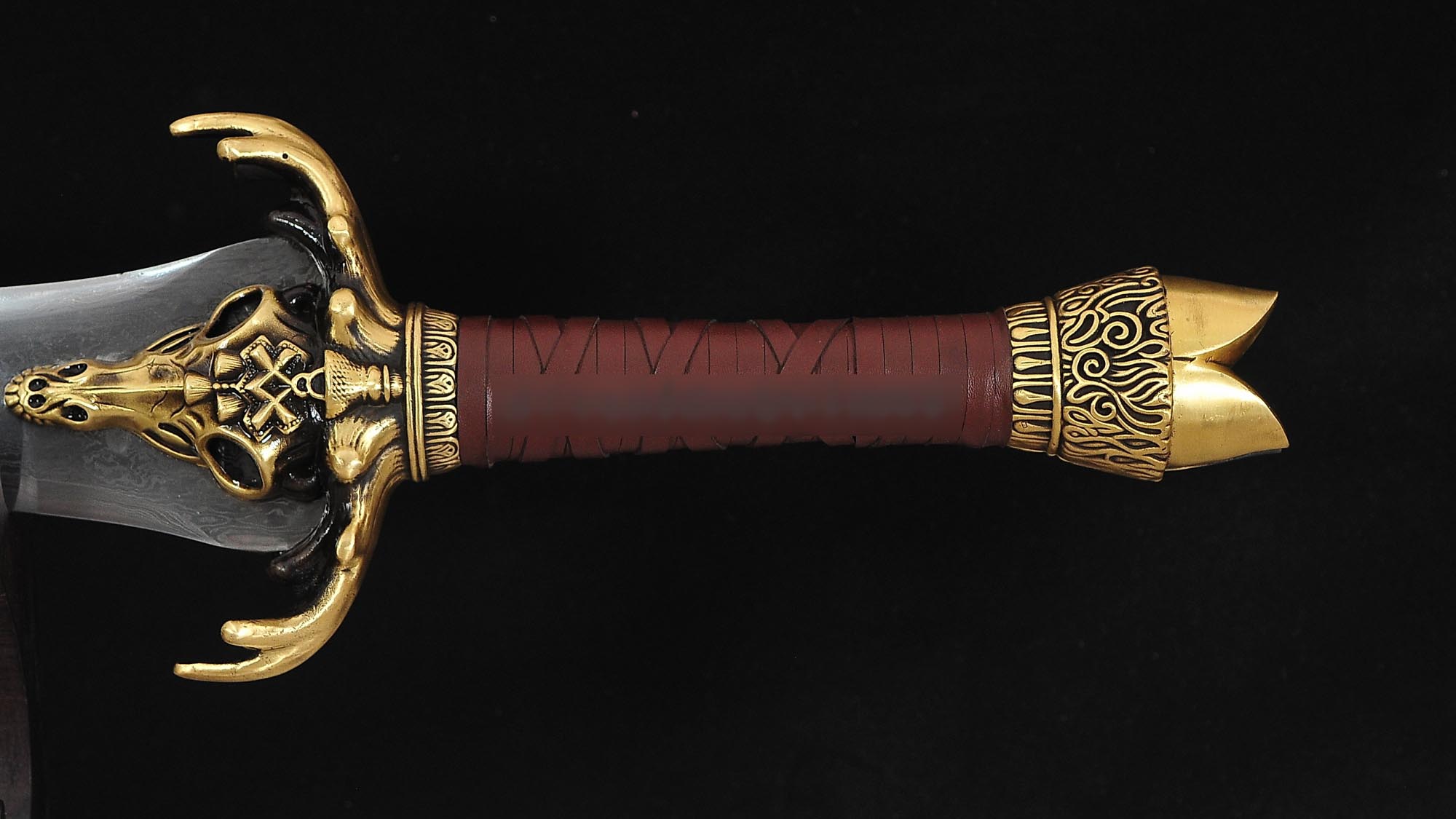 Handmade Conan Father's Sword 1095 Folded Steel Brass Fittings