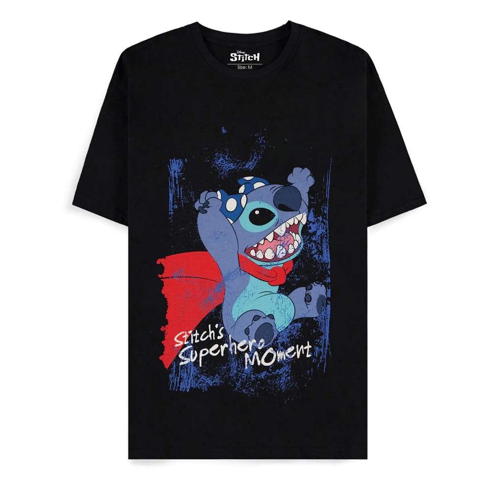 Lilo & Stitch T-Shirt Superhero Black Anime