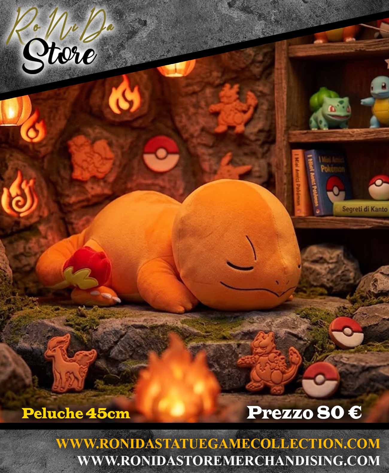 JazWares Peluche - Pokémon Plush Figure Charmander sleeping