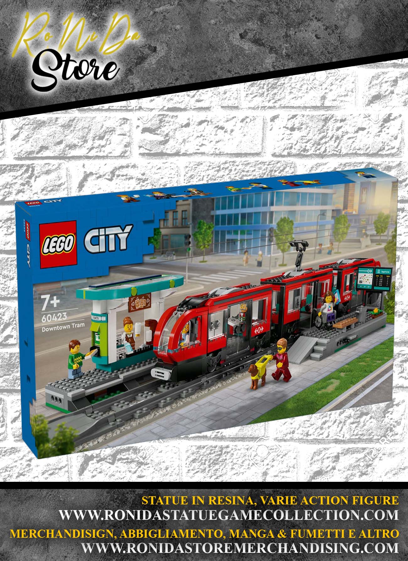 LEGO CITY TRAINS TRAM E FERMATA DEL TRAM