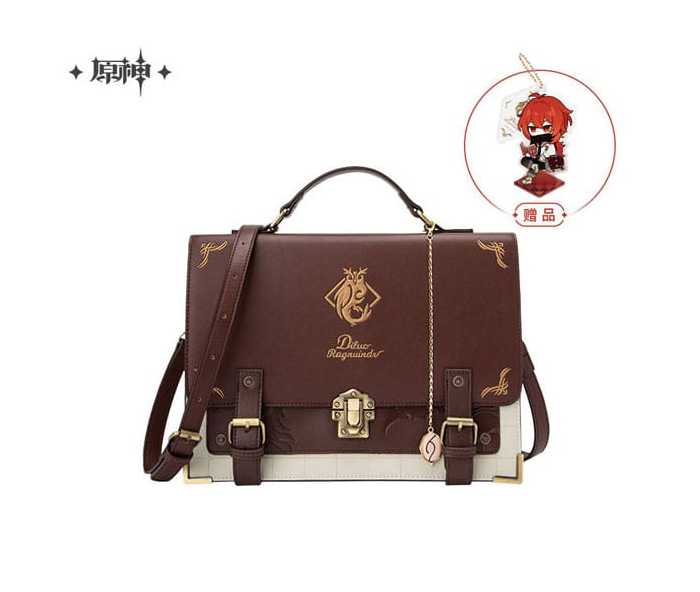Genshin Impact PU Leather Messenger Bag Diluc Borse Genshin Impact