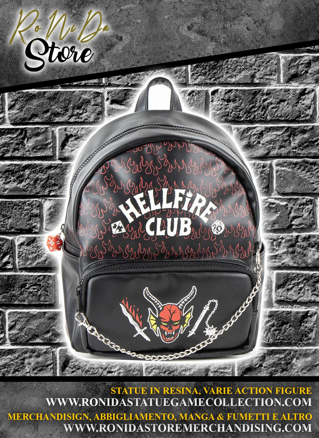 Borsa Stranger Things Backpack Hellfire Club
