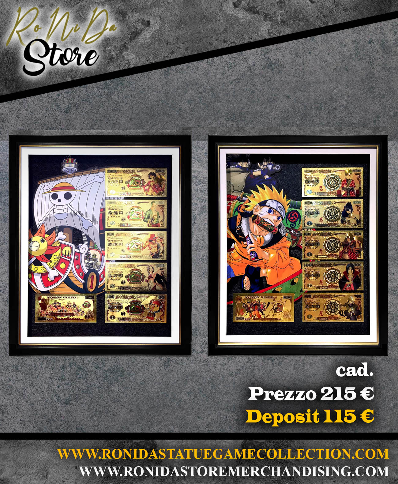 BBD Studio - Naruto / One Piece / Dragon Ball Commemorative Gold Foil Banknote 3D Collectible Artwork