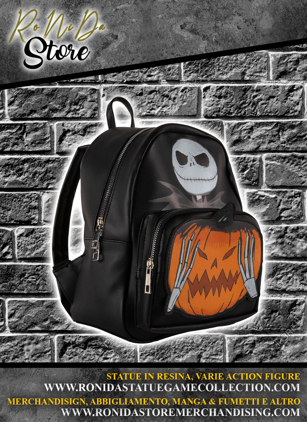 Nightmare before Christmas Backpack Jack & Pumpkin Borse Disney