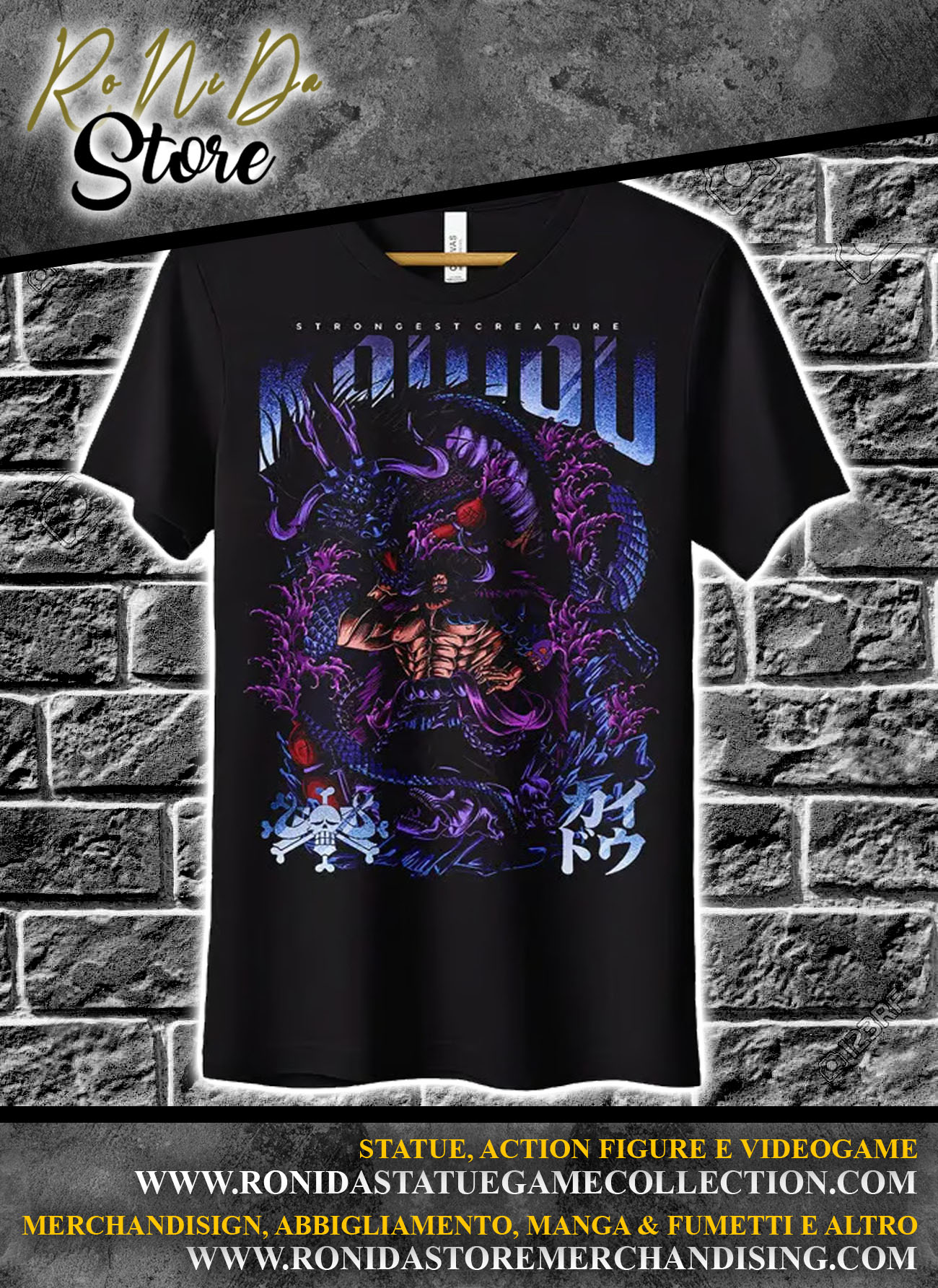 T-Shirt Maglietta Anime Shanks Kaido Emperors One Piece