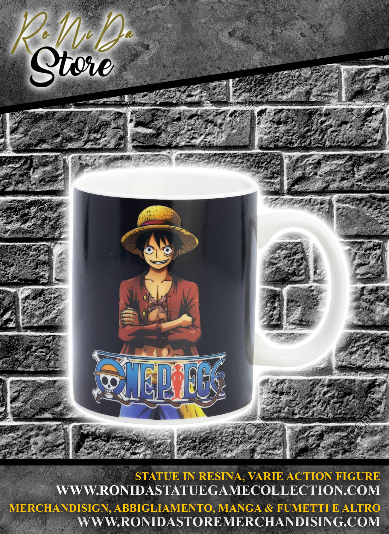 One Piece Mug Wanted - Mug Jolly Roger - Mug Friends - Heat Change Mug Luffy - Mug Straw Hat Pirate Emblem