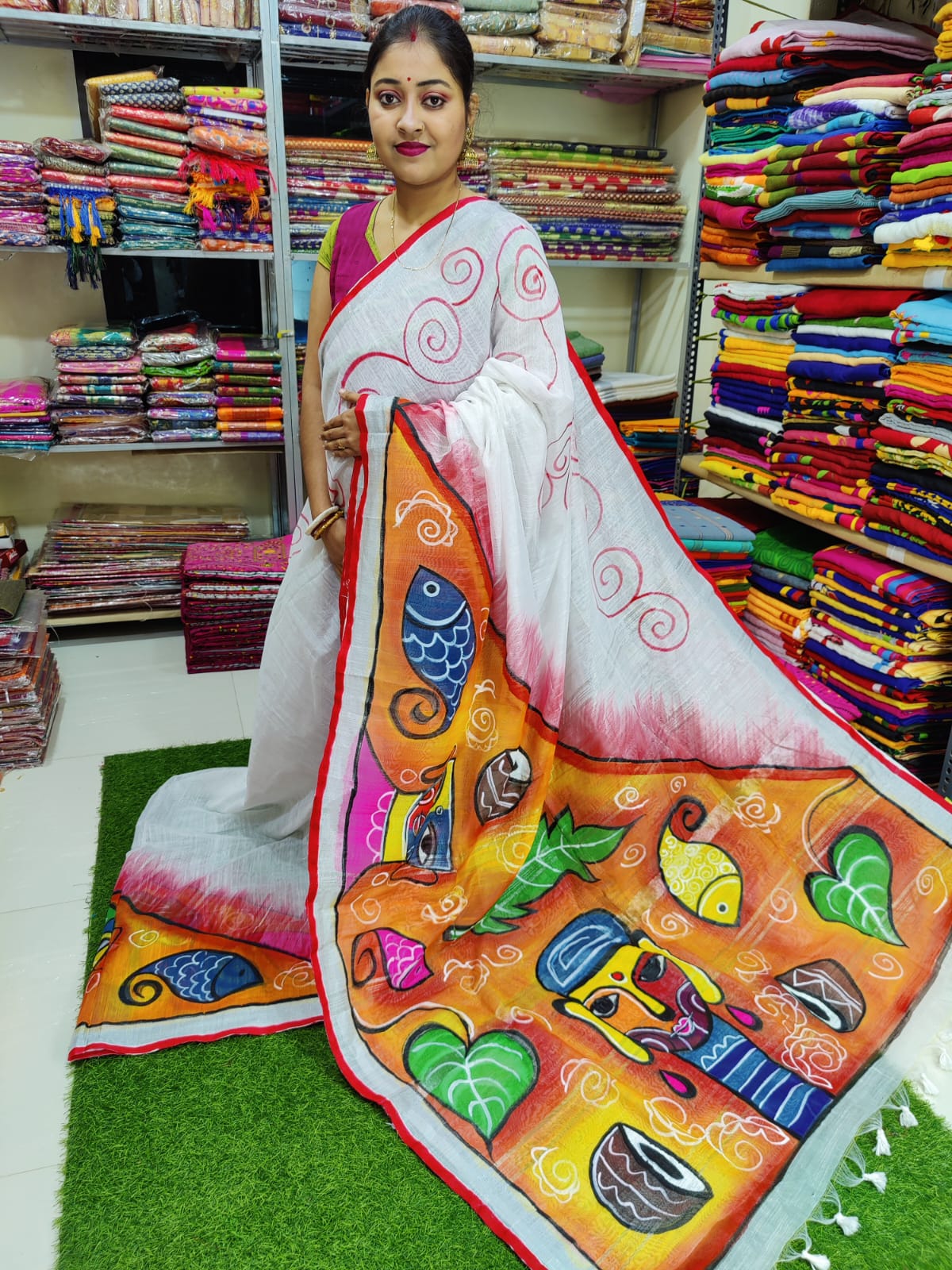 Hand-painted Saree