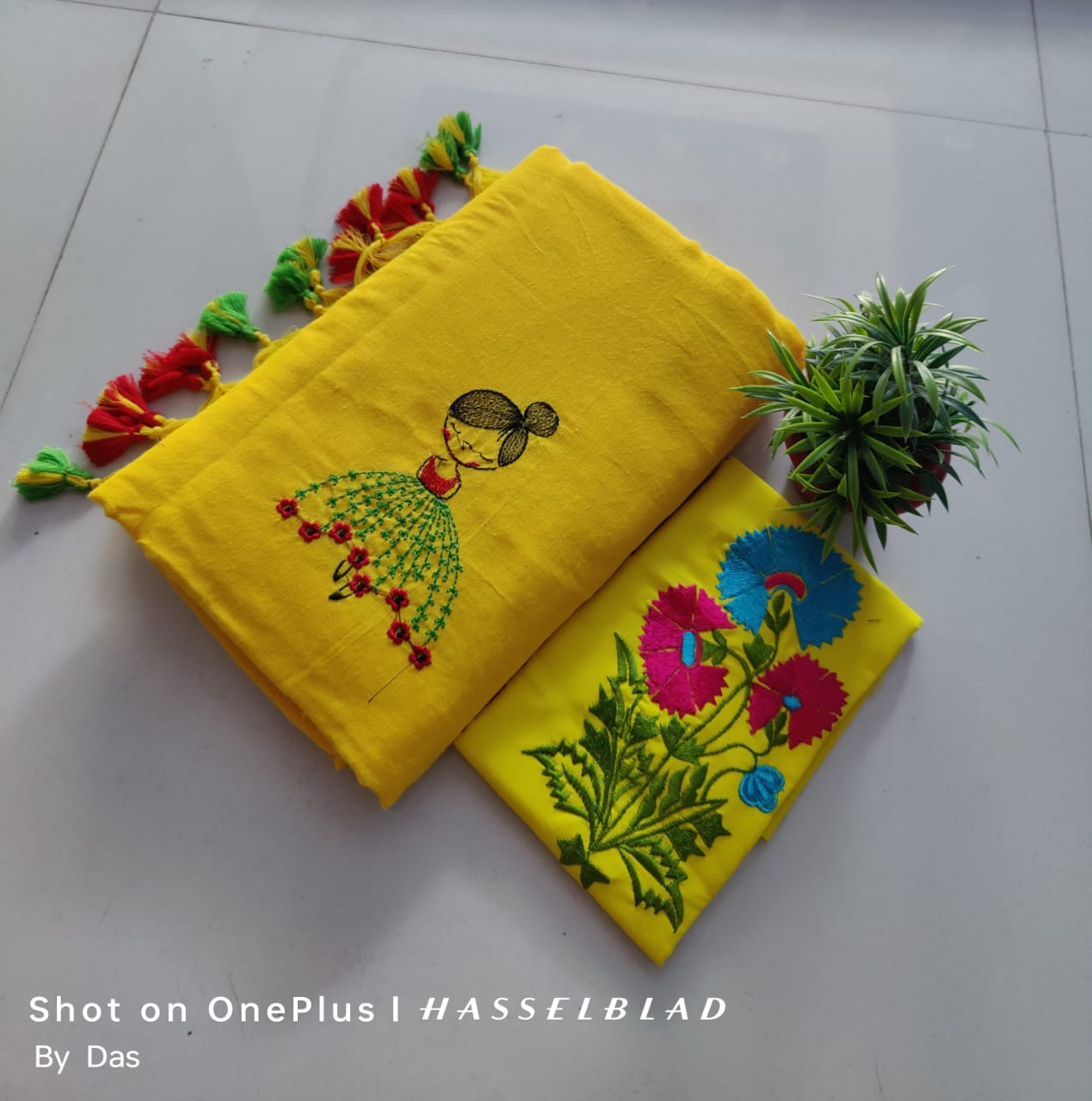 Embroidered Yellow Fabric Set