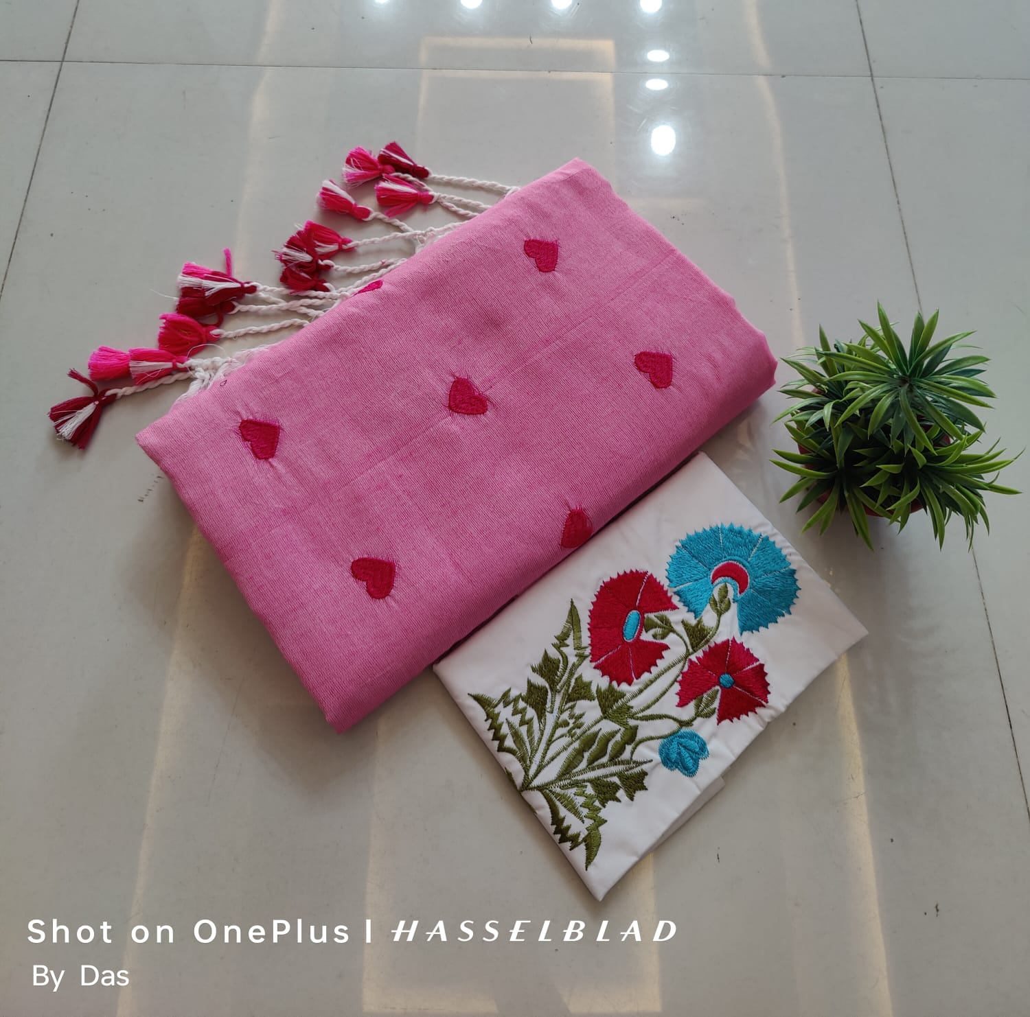 Pink Heart Pattern saree