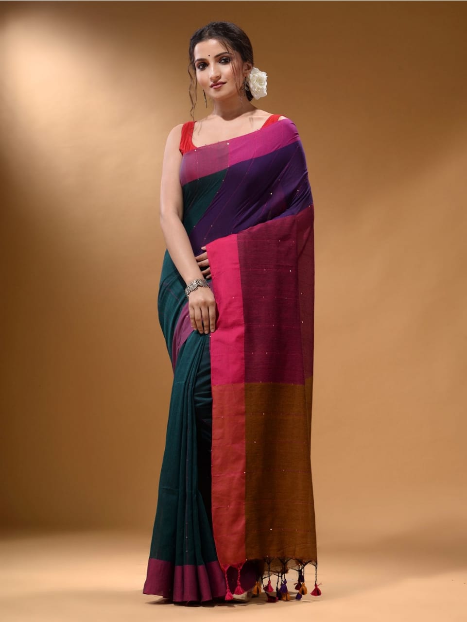Elegant Multicolored Silk Saree