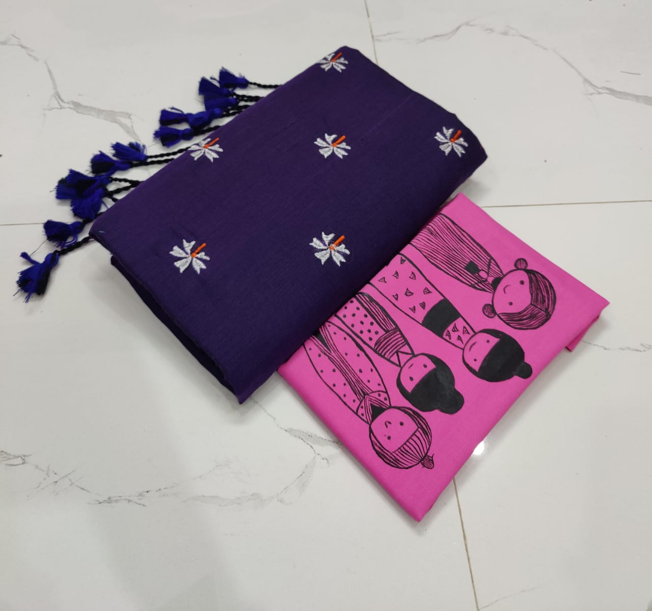 Handcrafted Purple and Pink Fabric Set