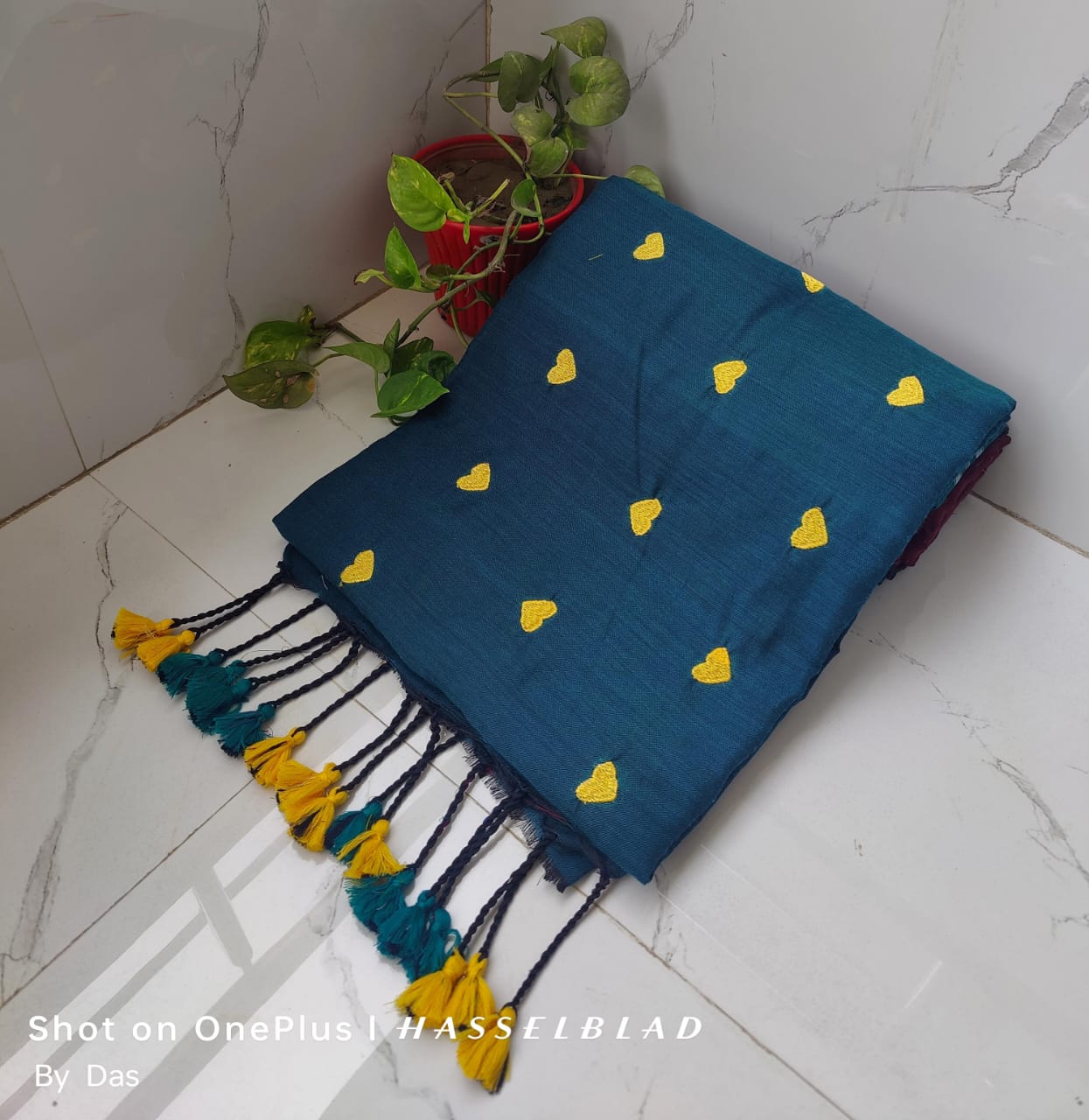 Embroidered Blue Shawl