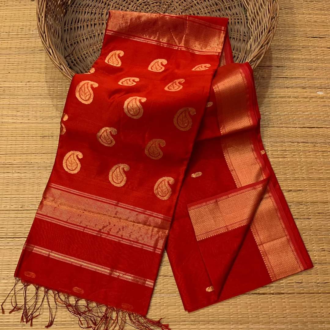 Elegant Red Silk Saree