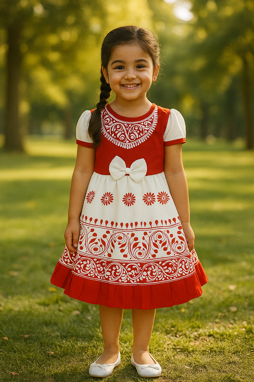 Children's Red and White Dress