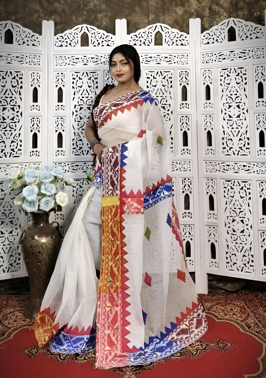 🌼Jamdani par applick work saree