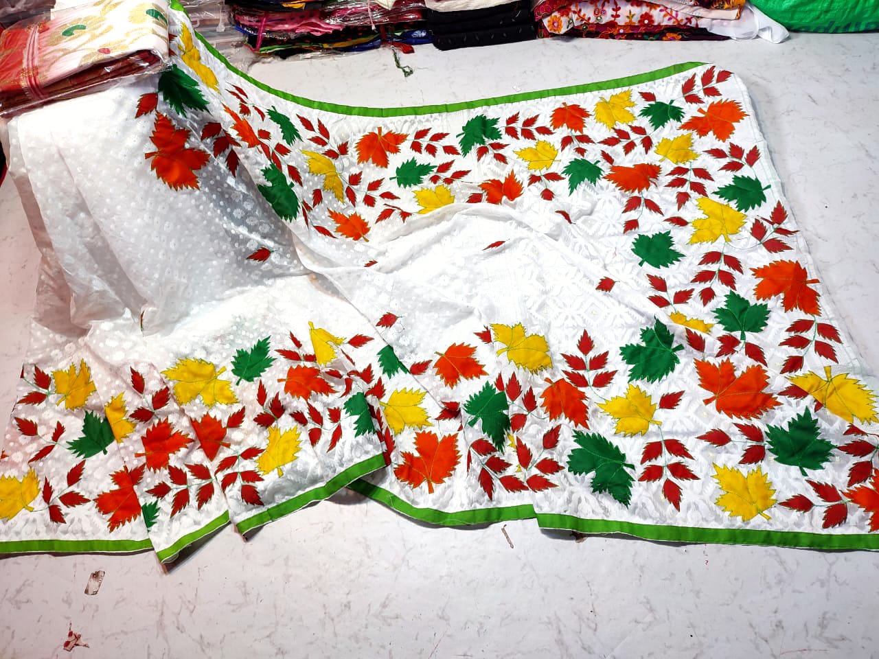 🌼Jamdani all over aplick work saree🌼