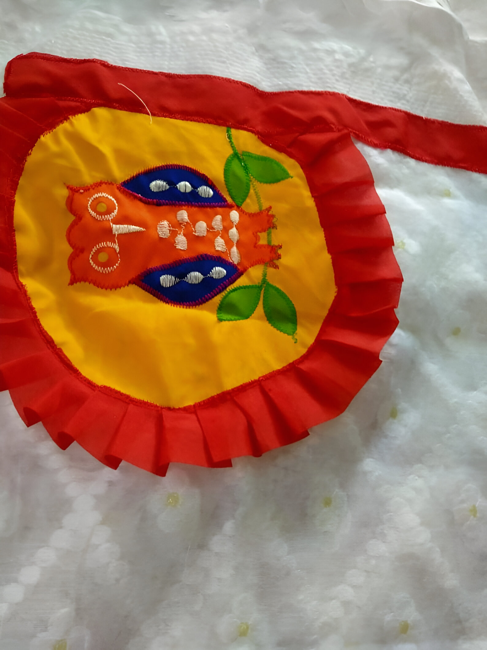 Traditional Embroidered  Jamdani Applique Saree