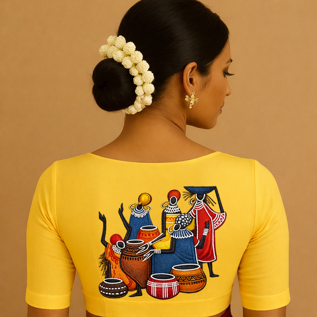 Yellow Hand-Painted Blouse