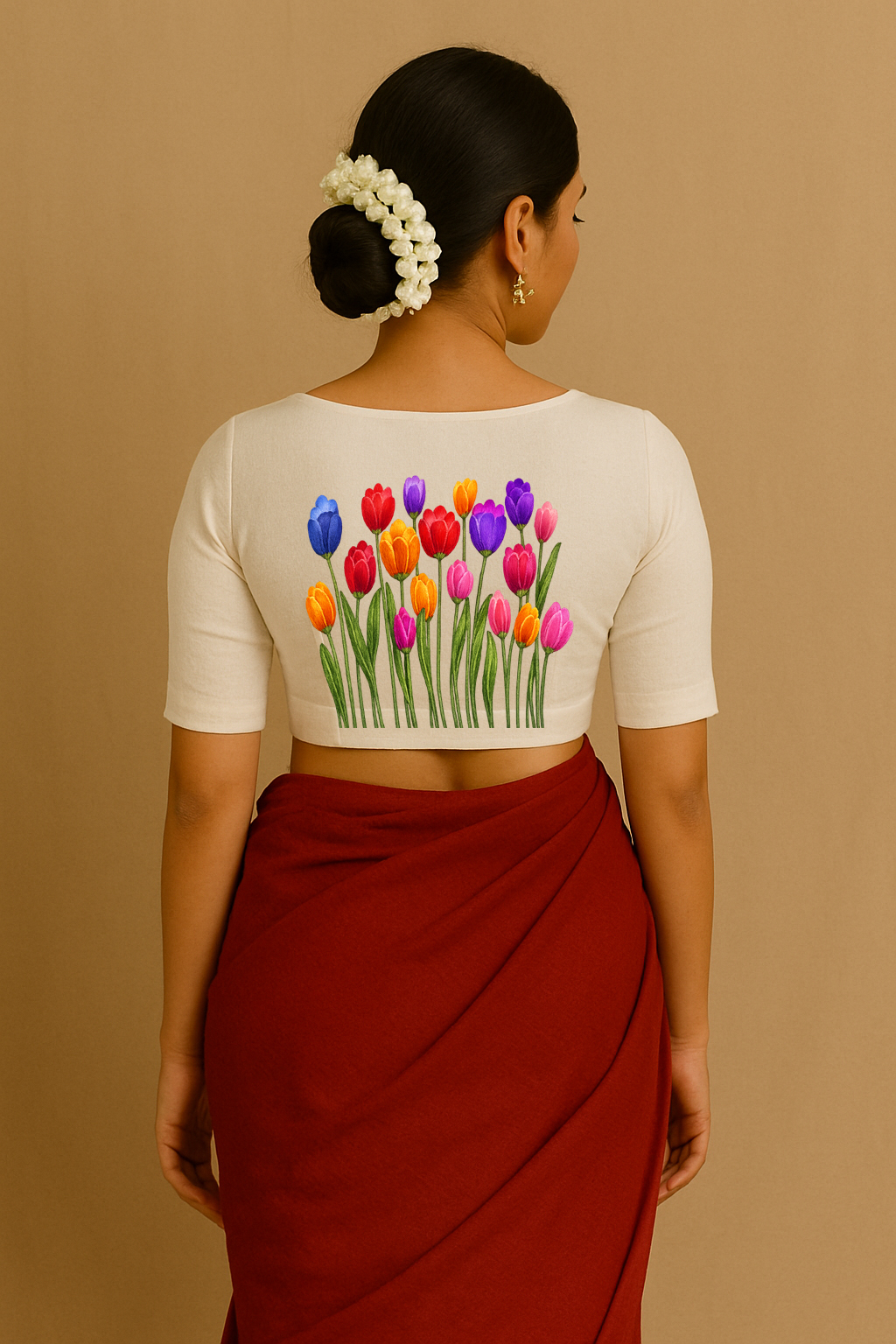 Floral Hand-Painted Blouse