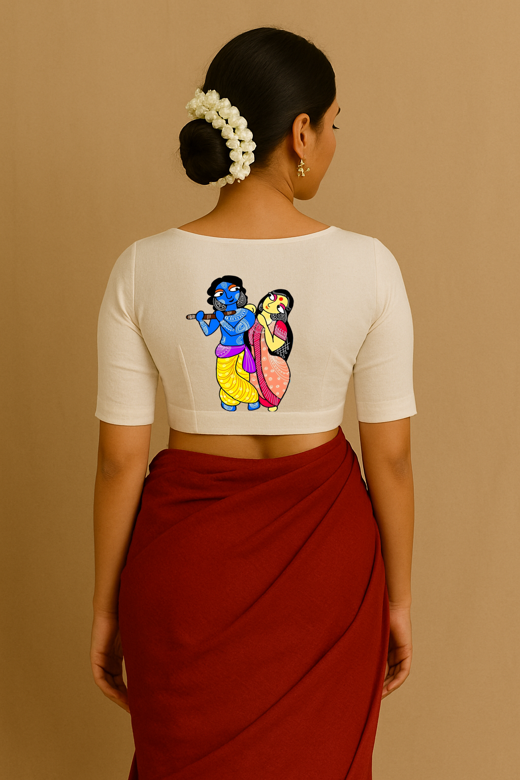 Hand-Painted Krishna Radha Blouse