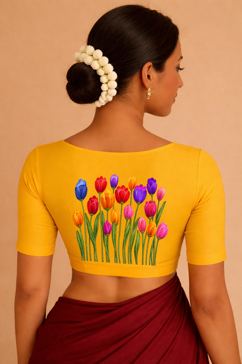 Floral Embroidered Yellow Blouse