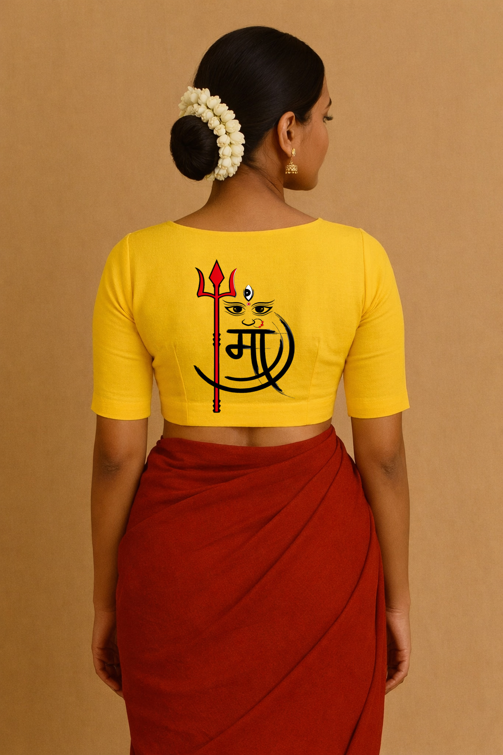 Yellow Sanskrit Print Blouse