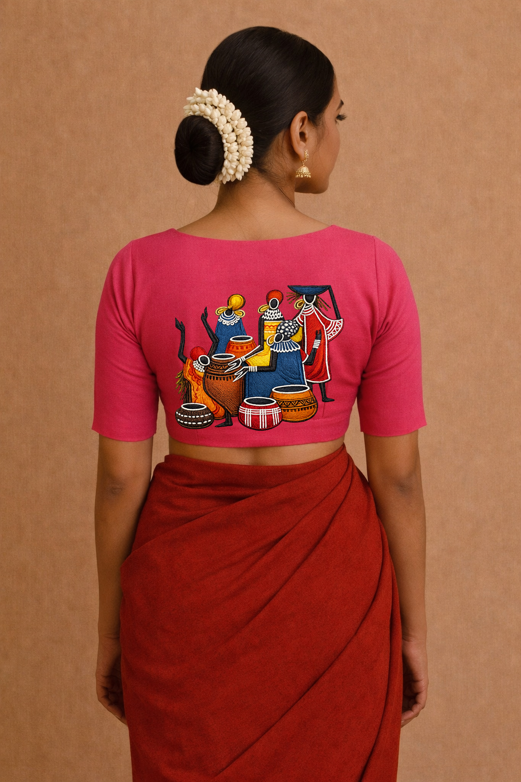 Hand-Painted Tribal Art Blouse