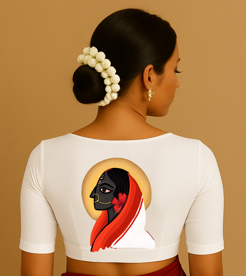 Artistic Printed White Blouse