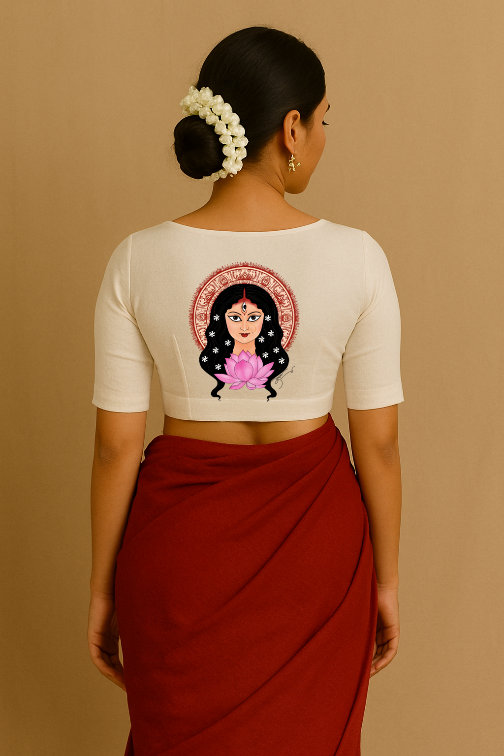 Divine Goddess Back Print Blouse