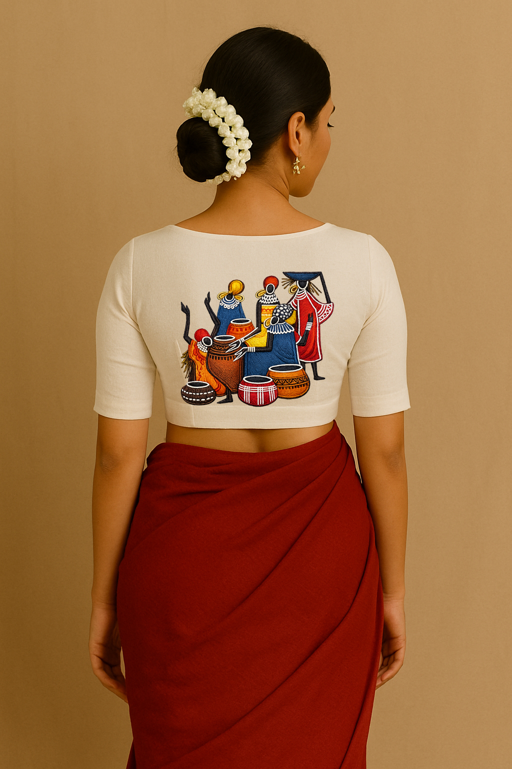 Hand-Painted Festive Blouse